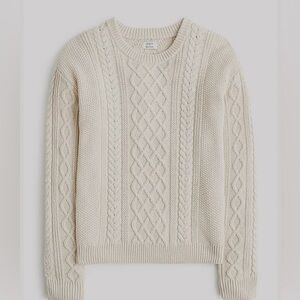 J. Crew Off-White Mixed-Stitch Cable Knit Sweater